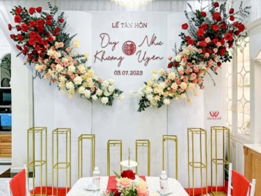 Trang Trí Phông Lễ Gia Tiên Tông đỏ
