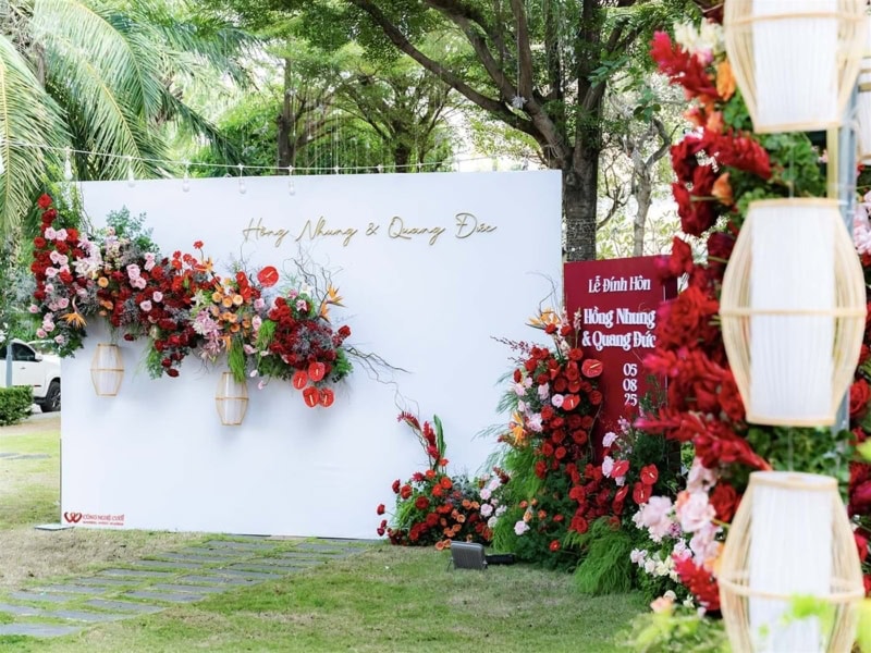 Backdrop đón Khách Lễ đính Hôn