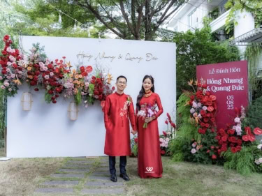 Backdrop đón Khách Lễ đính Hôn