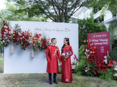 Backdrop đón Khách Lễ đính Hôn