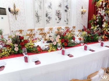 Trang Trí Bàn Dài Hai Họ Lễ đính Hôn