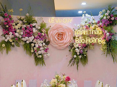 Phông Cưới Lễ Gia Tiên Tím Hồng