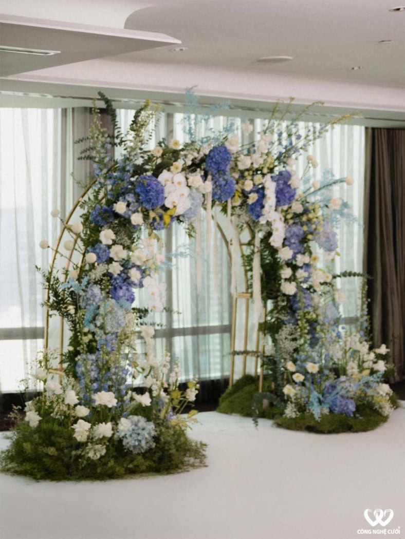 Backdrop Chụp ảnh Cưới Tông Xanh