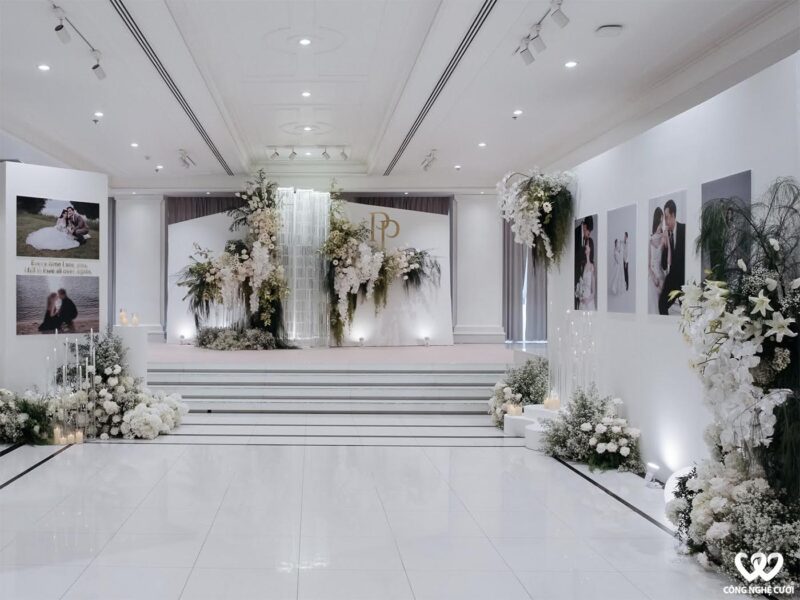 Backdrop Chụp Ảnh Cưới Tông Trắng Sang Trọng